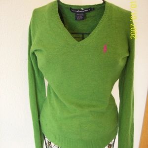 Raulph Lauren Polo Green, Merino Wool, Sweater, xs